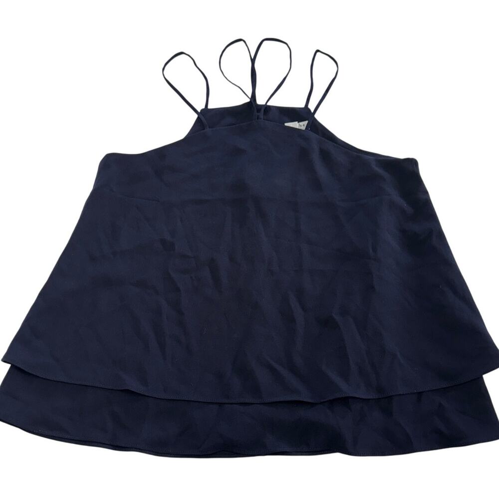 Love riche Tank Top Womens Large Blue Strappy Halter‎ Shift Blouse